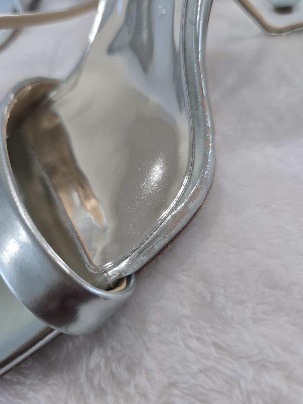 Badgley Mischka Silver Strappy Square-Toe Sandals Size 8 - Picture 8 of 12